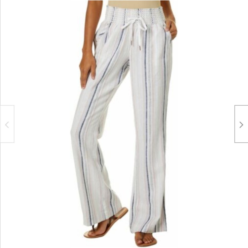 Rewash Juniors Vertical Striped Linen Pants